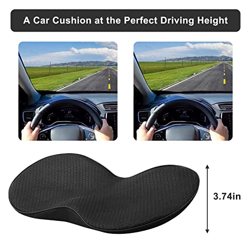 Yuroochii Car Seat Cushion,Multi-Use Memory Foam Car Seat Pad & Lumbar Support Pillow For Car,Sciatica & Lower Back Pain Relief,Car Seat Cushions For Driving,Road Trip Essentials For Drivers #TOP2