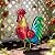 Natelf Metal Rooster Garden Statue Decor, Chicken Yard Art Standing Sculpture Lawn Ornament for Patio, Backyard, Kitchen, Home Decoration (red)