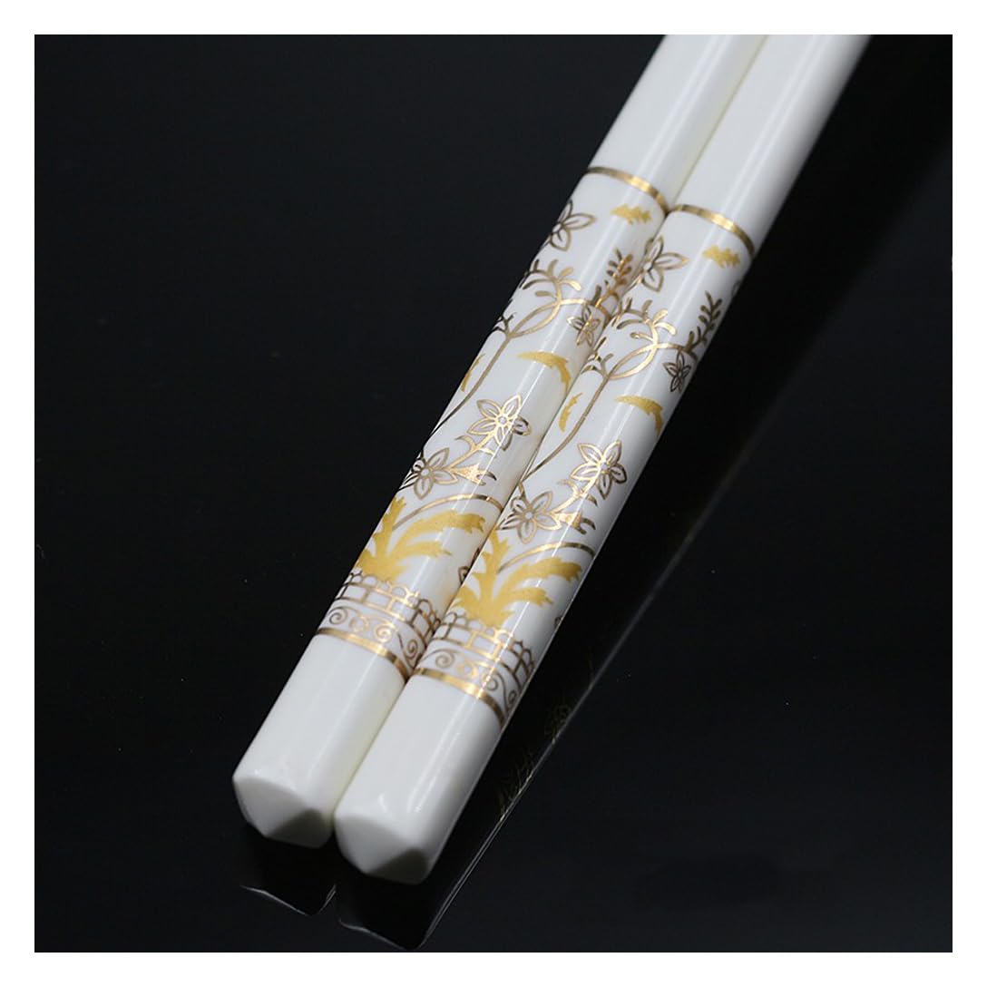 ZHOUXIAO Cadeau De Baguette en Porcelaine Premium, 1 Paires Chine Céramiques D'os De Haute Qualité Choissistes Réutilisables, Cadeau Élégant Traditionnel Chinois, Lave-vaisse O
