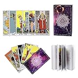 SUNHHX Tarot Cards Set, Holographic Tarot Deck, Classic Tarot Cards with English Instructions Book, Tarot Cards for Beginners