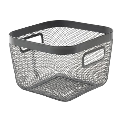 MagiDeal Panier de Rangement en Fil métallique, Support de Garde-Manger, conteneur de décoration de Maison, bac de Rangement Ouvert en Maille,