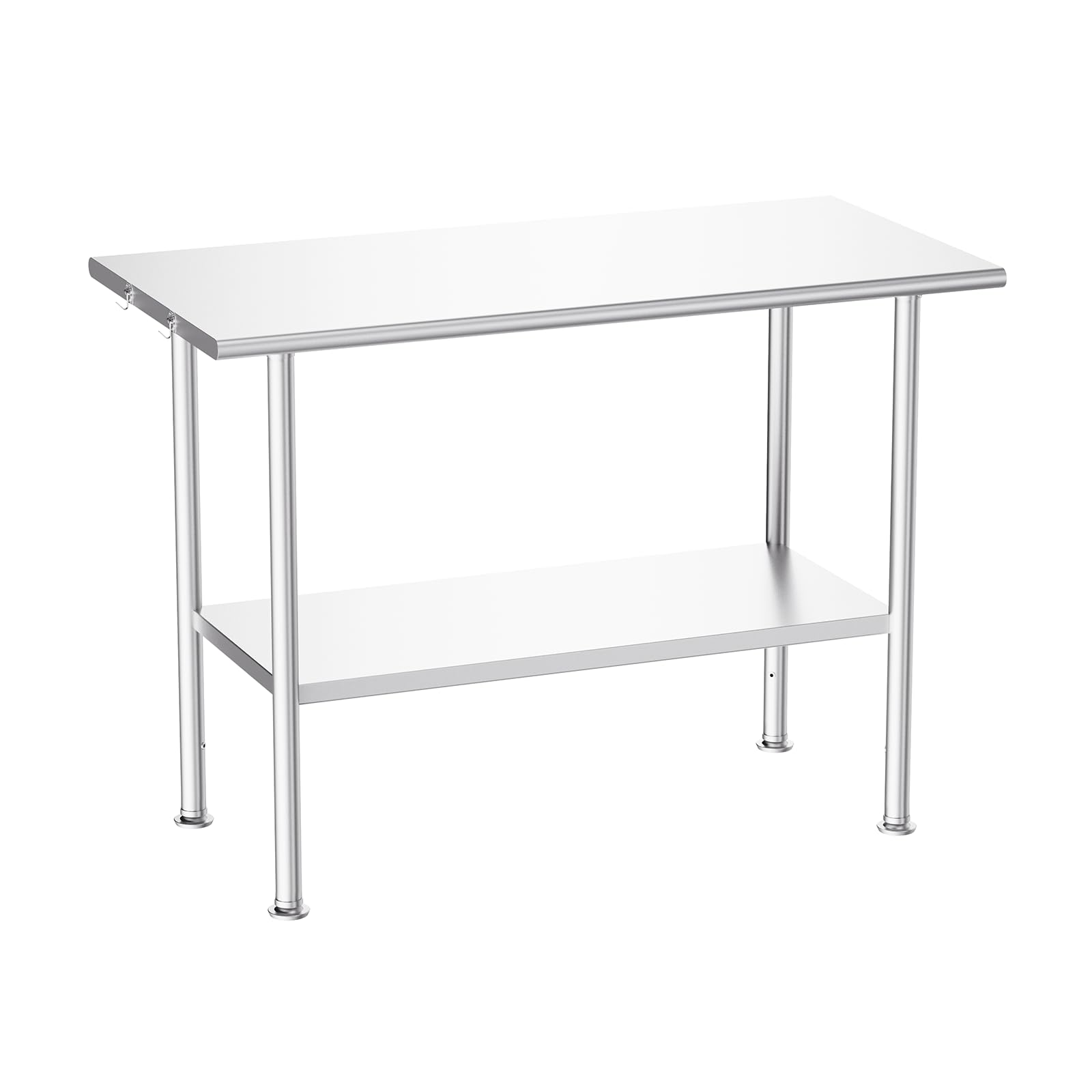 Atelicf NSF Stainless Steel Prep Table 24X48 inch, Rounded Flat Top