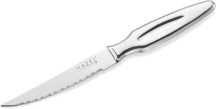 HAZEL Stainless Steel Laser Knife for Kitchen | Sharp Serrated Cutting Blade | Comfortable Handle | Ideal for Chopping, Slicing, and Everyday Cooking