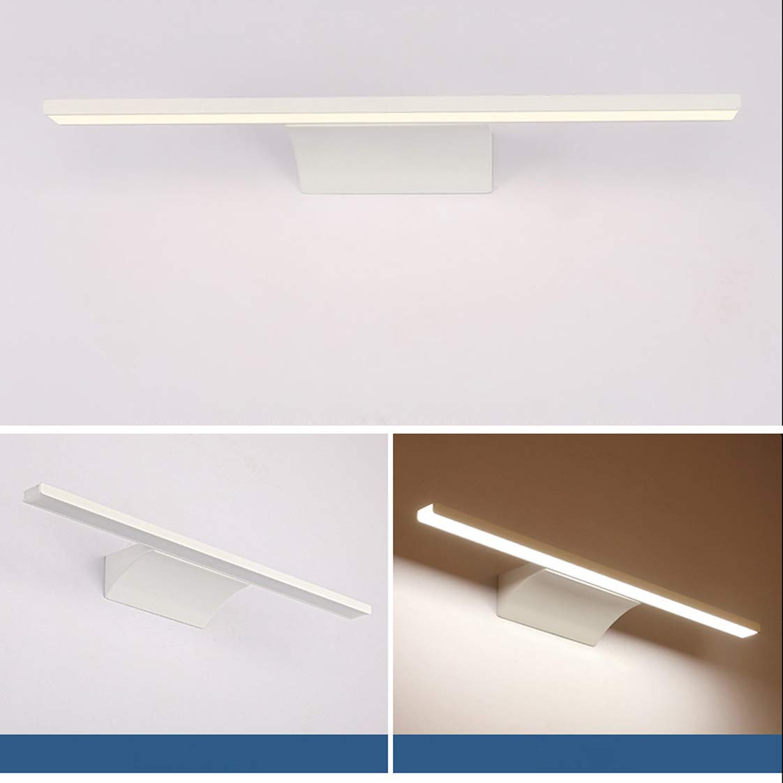 Luz espejo baño, luz espejo LED, iluminación imagen LED Lámpara frontal pared ahorro energía Blanco natural 4000K IP44 Luces aplique maquillaje LED impermeables