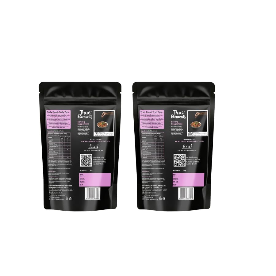 Image of True Elements Kalonji Raw Seeds, 200gm (100gm Pack of 2), High in Fiber, High in Protein, Zero Preservatives
