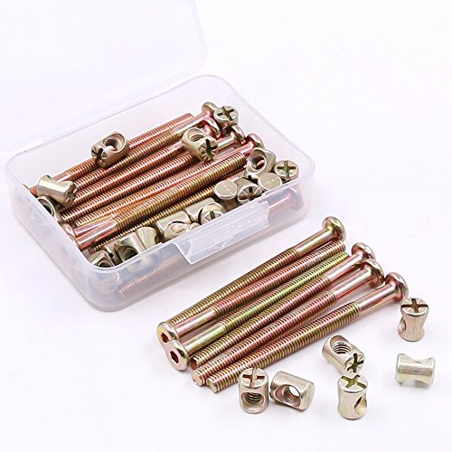 Hilitchi M6 X 80Mm Zinc Plated Hex Drive Socket Cap Furniture Barrel Screws Bolt Nuts Assortment Kit For Furniture Cots Beds Crib And Chairs - Pack Of 15 #TOP6