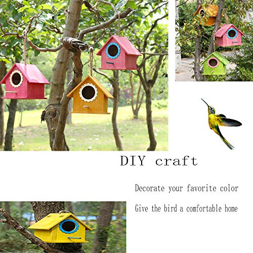 image for Tfwadmx Wooden Bird House, Hanging Birdhouse for Outside, Garden Patio