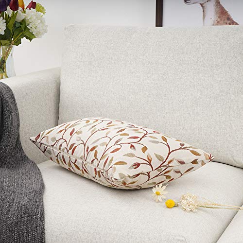Your Smile 17021904 Farmhouse Oblong Rectangle Floral Chenille Embroidery Decorative Throw Pillow Case Cushion Cover Lumbar Pillowcase thumb #2