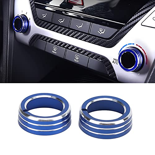 Akozon A/C Switch Knob Cover, 2pcs Car Air Conditioner Switch Knob Trim Climate Controller Knob Cover for 2015-2020