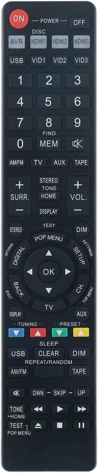 PerFascin Replacement Remote Control fit for Harman Kardon AVR 700 5.1-Channel Audio/Video Receiver