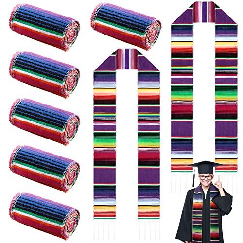 Berlune 8 Pcs Mexican Graduation Sash Hispanic Mexican Sarape Graduation Stole Class Of 2023 Mexican Scarf For Graduation Priest Women Men #TOP8