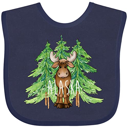 inktastic Alaska Moose and Trees Baby Bib