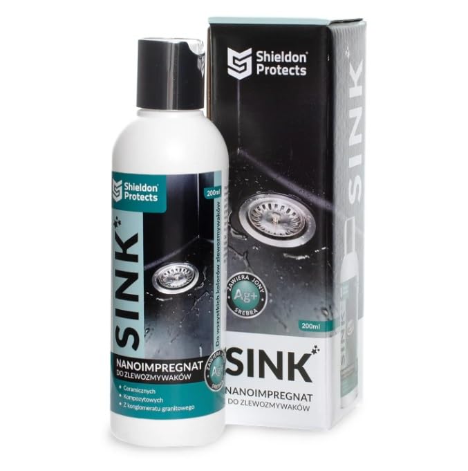 Shieldon Protects Hydrofuge pour Éviers en Granit, Imperméabilisant SINK Pierre Cuisine avec Nano-revêtement - Imprégnation et Entretien Granito - Idéal pour...