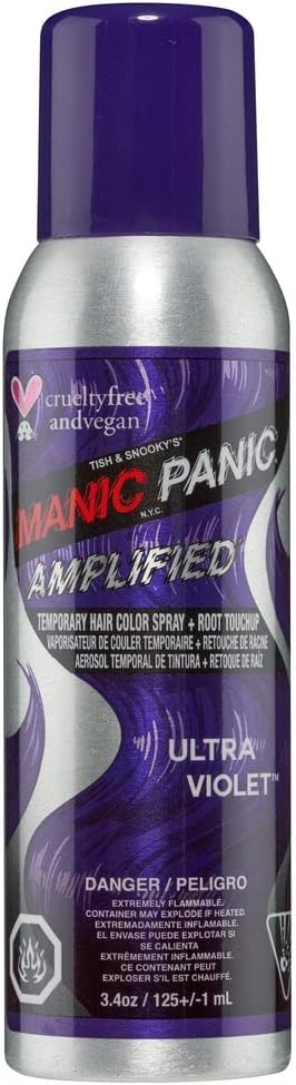 Ultra Violet Temporary Hair Color Spray - Deep Blue-Toned Purple Hair Color for Women & Men - Multi-Use Root Touch Up Spray Easily Washes Out - Vegan & Cruelty-Free (3.4oz)