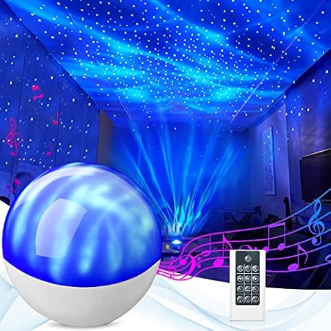 Star Projector, Latest 4 in 1 Aurora Projector Night Light for Bedroom, Galaxy Light Projector with 8 White Noises & Bluetooth Speaker, Timing LED Bedside Lamp for Adults, Home Decor, Ceiling, Party Cover