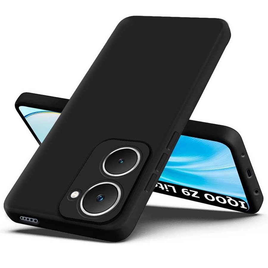 Fashionury Back Cover for iQOO Z9 Lite 5G | Camera Bump Protection | Matte Soft Silicon Flexible | All Side Shock Proof Rubberised Back Case Cover for iQOO Z9 Lite 5G (Black) (B0D9YMSLSF) Amazon Price History, Amazon Price Tracker