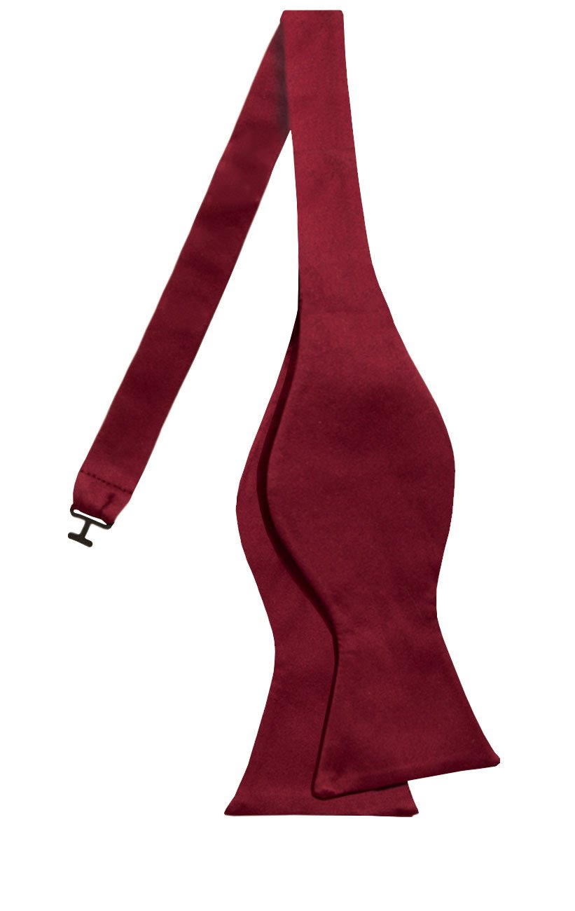 Dobell Mens Burgundy Bow Tie Self-Tie