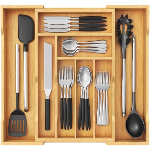 Lifewit Cutlery Drawer Organizer, 43cm Depth, Expandable Utensils...