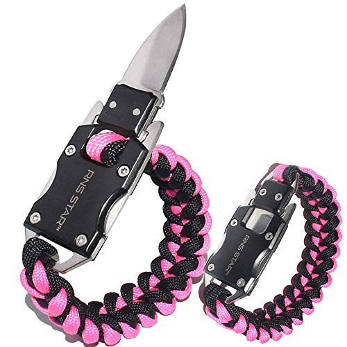 RNS STAR Paracord Knife Bracelet Survival Gear Kit Tactical EDC Bracelet, Multitool Survival