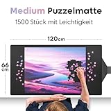 Puzzlup Puzzlematte bis 1500 Teile - 66 x 120 cm - Premium Puzzle Rolle für 500, 1000 und 1500 Teile - In Sekunden zusammenrollen - Puzzle Matte Rolle mit Öko-Verpackung