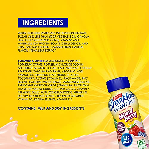 Carnation Breakfast Essentials Ready-To-Drink, Mixed Berry, 8 Ounce Bottle (Pack Of 24) #TOP3