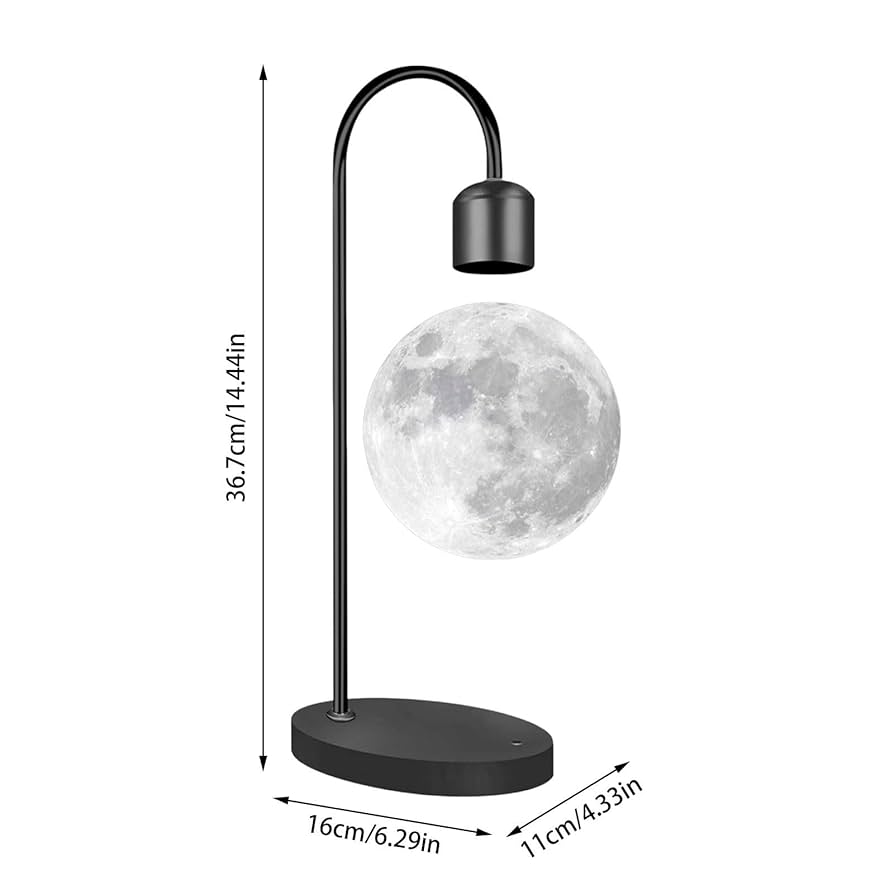 Magnetic Levitating Moon Lamp Levitation Plastic Black Table