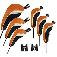 3 Wood head covers has the Interchangeable No. Tags to identify each club (Include No. 1, 3, 5, 7, X ) ; The number 1 fits the Drivers up to 460cc & The number 3,5 fit the Fairway Woods Clubs 3 Hybrid head covers has the sliding dial wheel to identif...