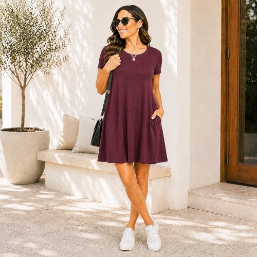Image of Miss Lavish London Women's Relaxed Fit T Shirt Dress with Pockets Short Sleeve Summer Vacation Dresses
