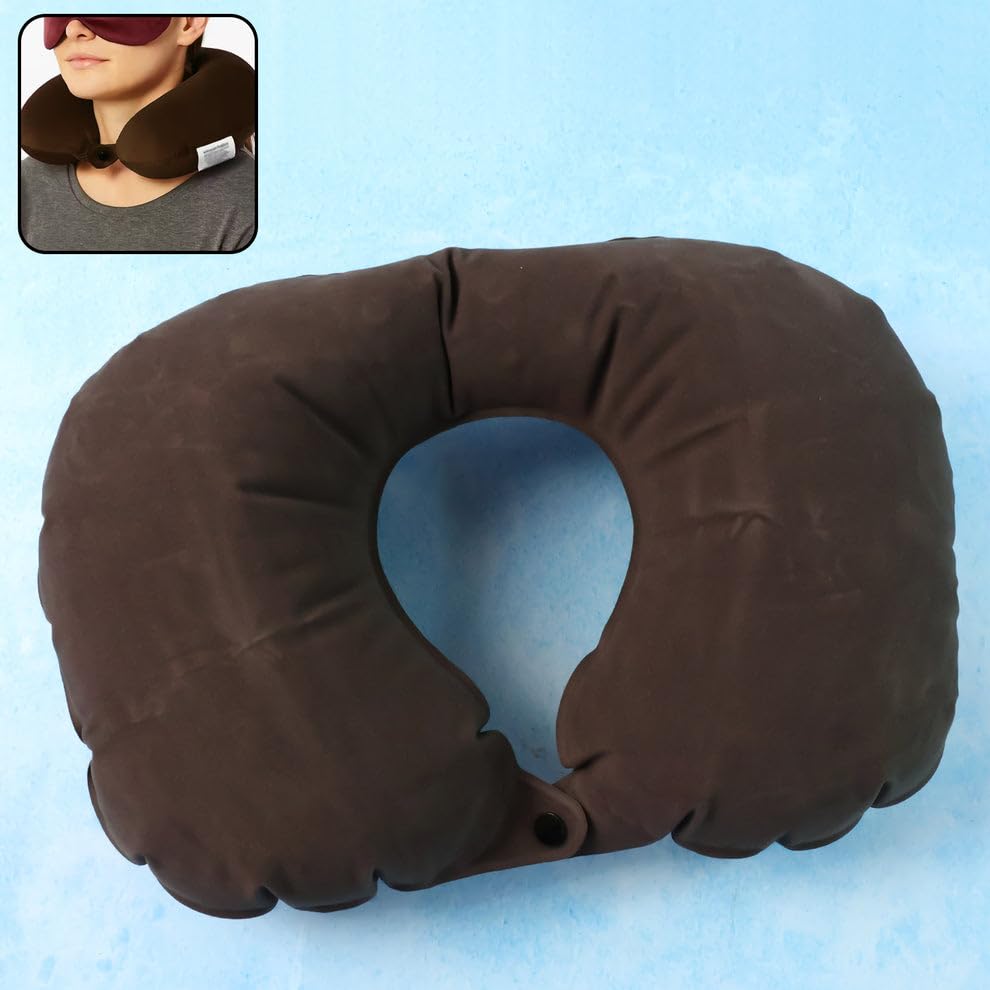 Image of Inflatable U-Shaped Travel Neck Pillow (1 Pc) | Simple and Easy to Use