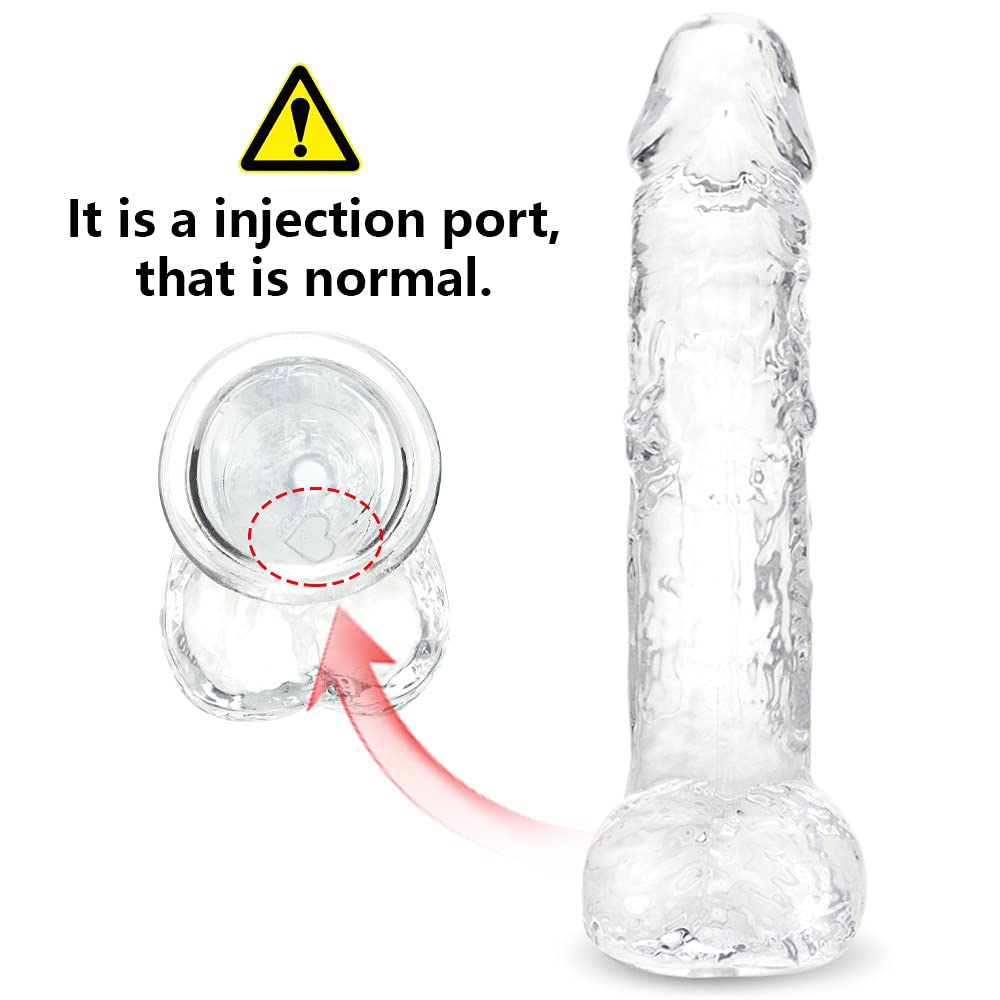 Juego de consoladores realistas transparentes:consolador con ventosa de 3 tamaños para placer anal y vaginal,pene realista con bolas,adecuado para principiantes y usuarios avanzados (16cm,21cm,28cm)