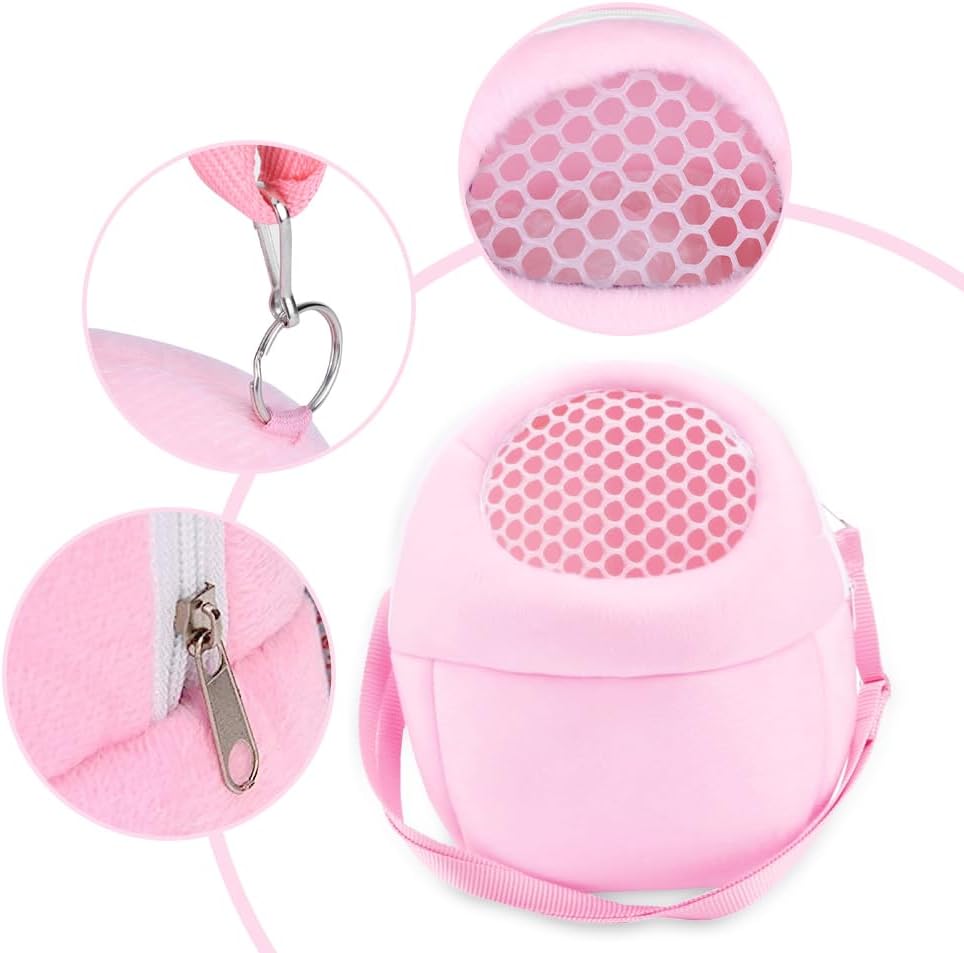 Hamster Carrier Bag, Small Animal Carrier Pouch Hamster Outdoor Hangbag Breathable Outgoing Travel Carrying Sling Case with Adjustable Straps
