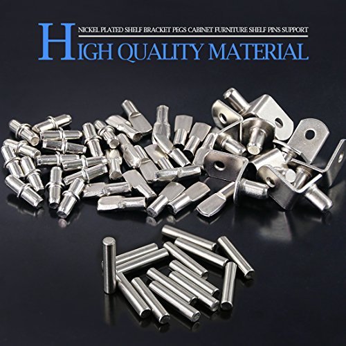 Glarks 120 Stück Regalhalterungen in 4 Stilen, für Schrank, Möbel, Regale, vernickelt, silberfarben