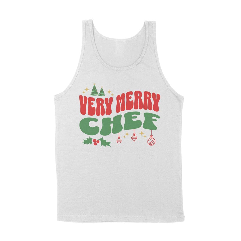 Very Merry Chef Tank Top Unisex Large White