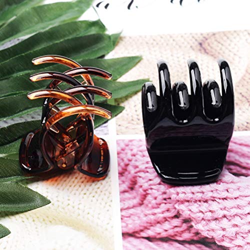 12 Pieces Hair Claw Clips, Medium Size Hair Claw Clamp 1.3 Inch Hair Jaw Clips No-Slip Grip Jaw Clips for Women and Girls(Black and Brown)