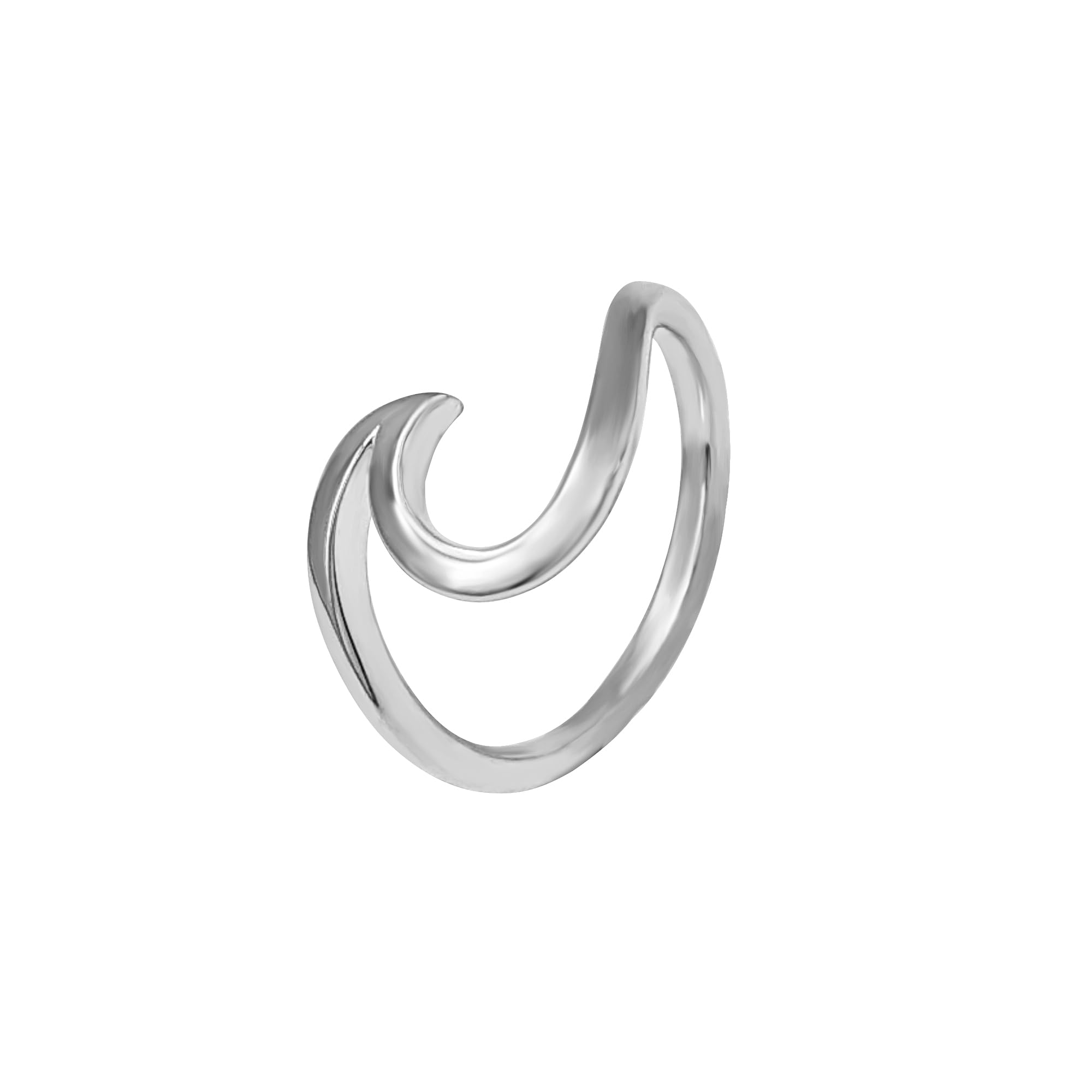 81stgeneration Anillo Plata de Ley Olas del Océano Mujer | Anillo Espiral Plata 925 | Diseño Simple Banda Ondulada Náutica | Joyas Surferas Inspiradas Océano | Accesorio Sirena | Anillos Apilables