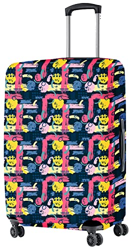 Image of Nasher Miles Polyester 55 (20 Inch) Small Protective Luggage Cover - Brush Design