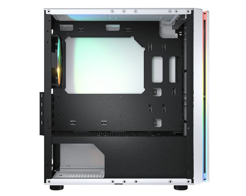 Cougar Gaming | BOITIER PC Gaming | PURITYRGBWHITE - Panneau latéral en Verre trempé - RGB Personnalisable - Compatible avec Cartes mères ATX, Micro ATX et Mini ITX - Compartiment PSU