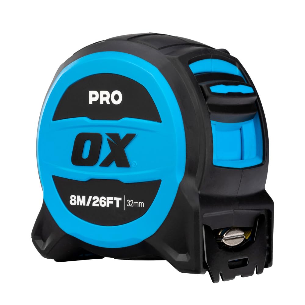 OX Pro - Cinta métrica magnética con doble gancho y hoja de 32 mm de ancho