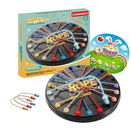 Louismann Brainy Knots – Rope Challenge Puzzle Knobelspiel mit Seil Logik Strategiespiel Logik Spiele Knot für Kinder ab 3 Geschicklichkeitsspiel Lernspiel für die ganze Familie (Patentschutz)