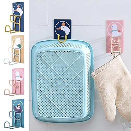 Image of Cartoon Metal Wall Hanging Hook Towel Washbasin Storage Rack Hanger Bathroom Kitchen Shelf