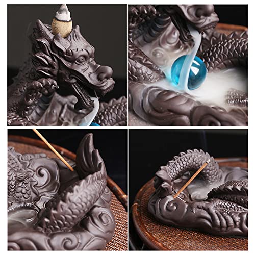 Dragon Backflow Incense Burner Waterfall Incense Holder Dragon Creative Smoke Incense Cones Decoration Incense Burner Ornamen For Home Office Yoga Temple #TOP4