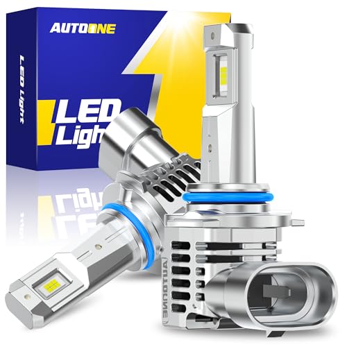 Image of AUTOONE HIR2 9012 LED Bulbs 6500K White, 90000LM Plug and Play, IP68 Automotive Replacement HIR2 Lights, 2 PCS