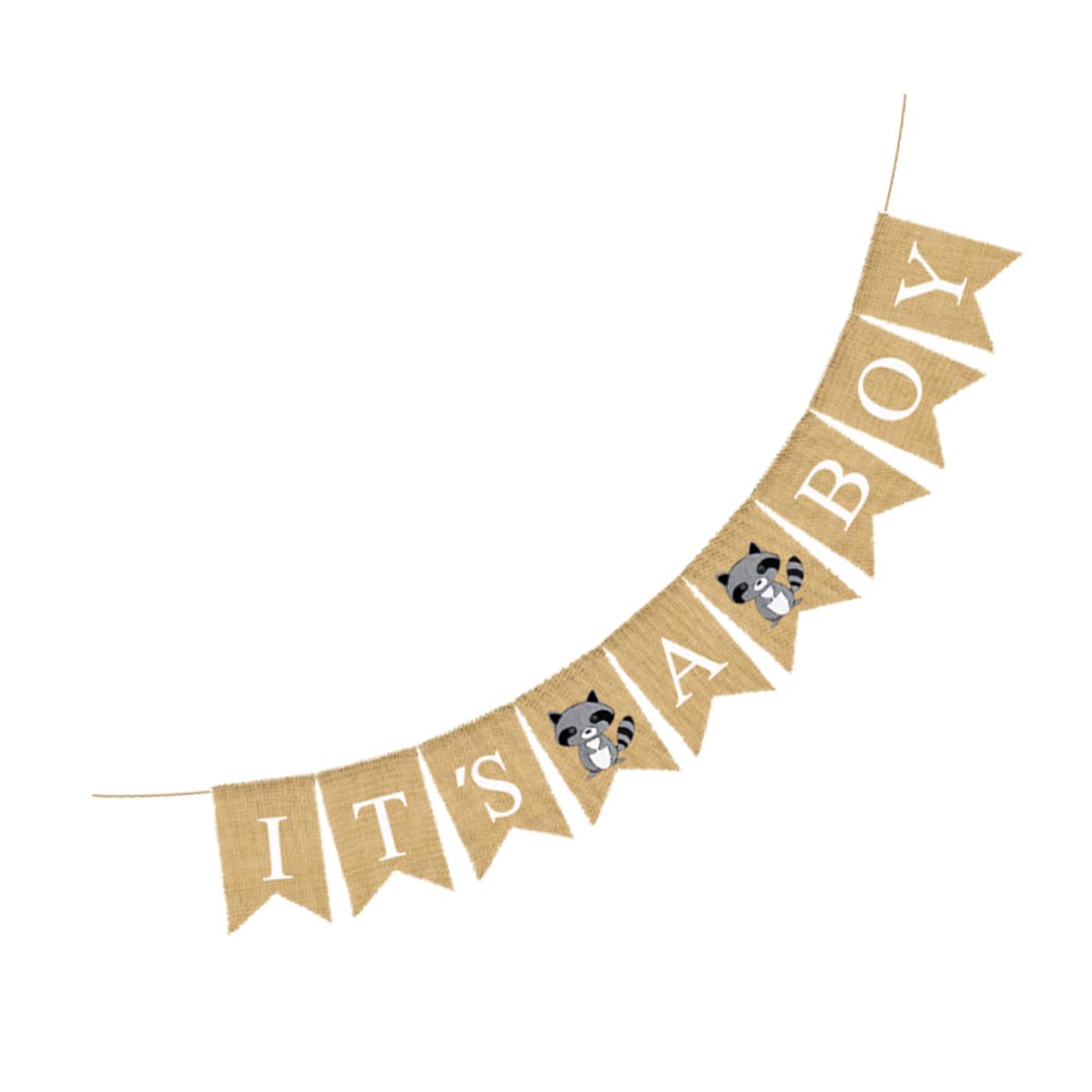 Abaodam 3 Stücke Leinen Baby Banner Geburtstag Dekoration Tier Druck Schwalbenschwanz Bunting Für Baby Dusche Ideen