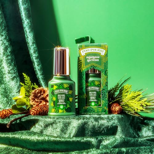 Image of Poo-Pourri Before-You-Go Toilet Spray, Mistletoe Spritzes, 2 Fl Oz - Cypress, Cedar, and Smoked Vanilla (Pack of 2)