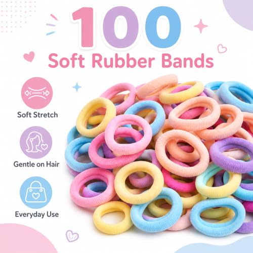 Image of 134 Pcs Hair Accessories for Kids Girls | Cute Baby Hair Clips, Theme Clips, Mini Claw Clips & Rubber Bands Combo | Hair Accessories for Baby Girl | Kids Hair Clips Set | Mixed Designs