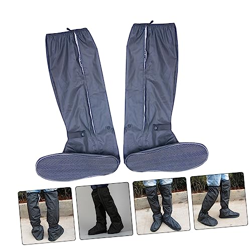 1 par de fundas para zapatos impermeables con cremallera, reutilizables y plegables para lluvia y barro, uso al aire libre miniatura 3