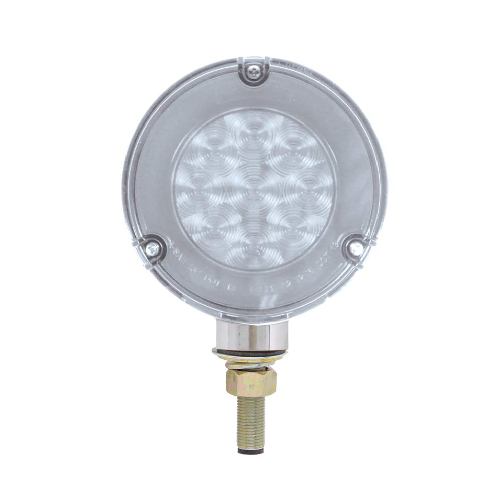 United Pacific 37084 54 LED GLO Double Face Turn Signal Light - Amber & Red LED/Clear Lens, each