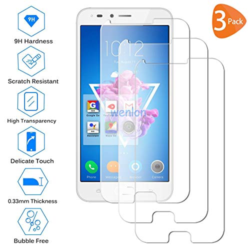 Wenlon [3 Unidades Adecuado para V Mobile A13, Pantalla HD de Cristal Templado 9H de dureza, película Protectora de Vidrio Templado, protección contra rayones