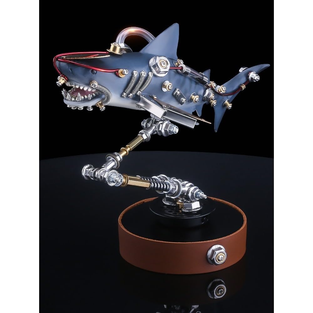 Metalowe puzzle 3D dla dorosłych, montaż mechanicznego rekina z metalu, zestaw modeli do składania, majsterkowanie - rękodzieło montażowe Łamigłówka - idealna dekoracja biurka 217 szt.(217PCS)