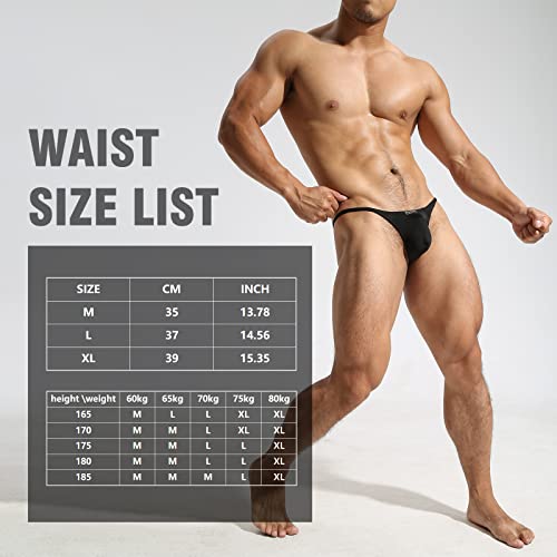 Men's G-String Thongs, Bikini Low Rise Brief Underwear for Men Athletic Supporters2